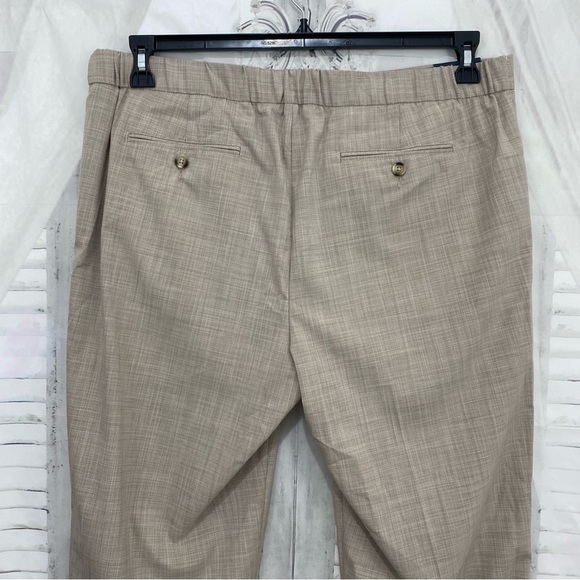 Hart Schaffner Marx Size 38x34 Dress Pants Tan Beige Drawstring Straight Flat - Picture 7 of 12